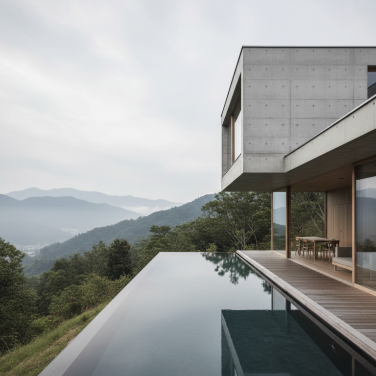 a modern reinforced concrete home in Japan