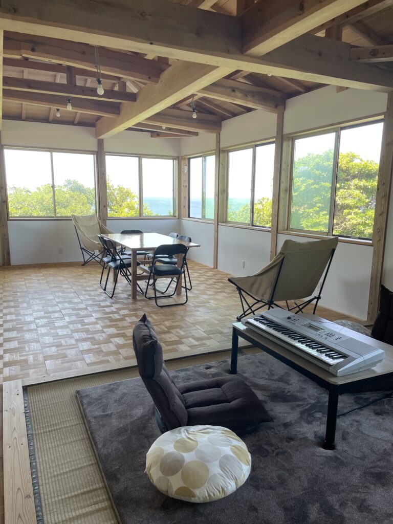 Living room with sea view